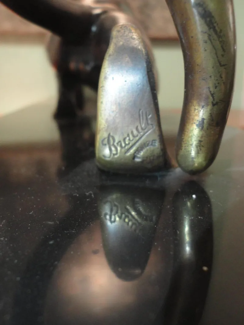 Pamono Art Deco Bronze Sculpture by Brault, 1920s> Art Deco
