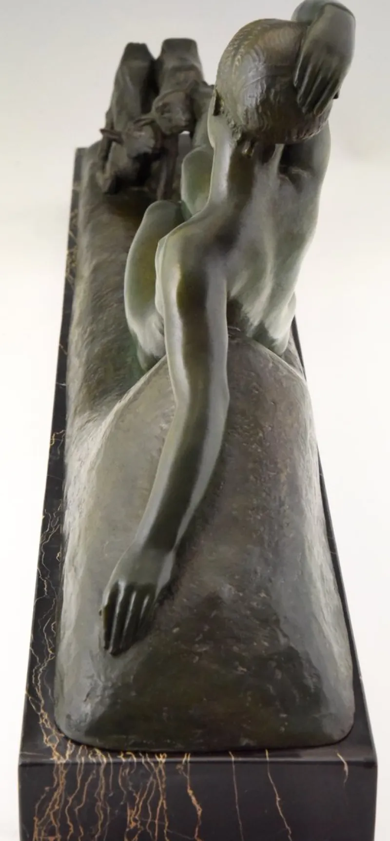 Pamono Art Deco Bronze Sculpture by Georges Gori for La Pointe Editeur, 1930s> Art Deco