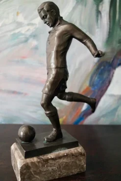 Pamono Art Deco Bronze Statues, Germany, 1930s, Set of 2><noscript><img width=