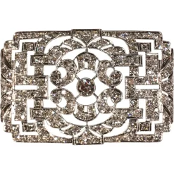 Pamono Art Deco Brooch in Platinum 950 with Diamonds, 1930s> Brooches