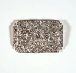Pamono Art Deco Brooch in Platinum 950 with Diamonds, 1930s> Brooches