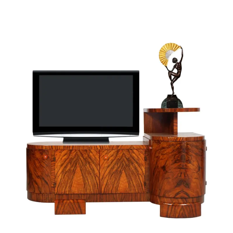 Pamono Art Deco Burl Walnut Sculptural Entry Cabinet by Osvaldo Borsani, 1930s> Dressing Tables