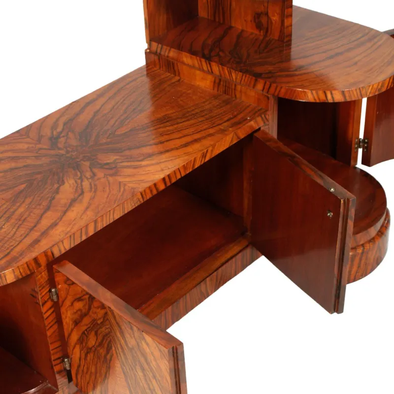 Pamono Art Deco Burl Walnut Sculptural Entry Cabinet by Osvaldo Borsani, 1930s> Dressing Tables