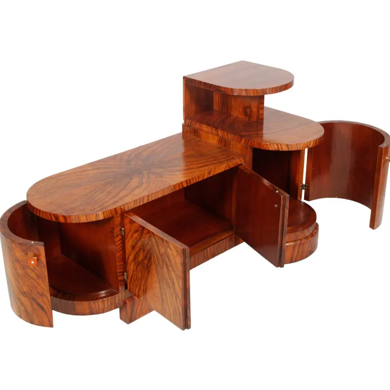 Pamono Art Deco Burl Walnut Sculptural Entry Cabinet by Osvaldo Borsani, 1930s> Dressing Tables