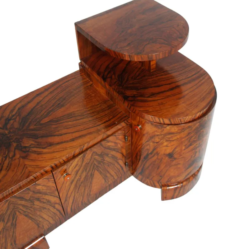 Pamono Art Deco Burl Walnut Sculptural Entry Cabinet by Osvaldo Borsani, 1930s> Dressing Tables