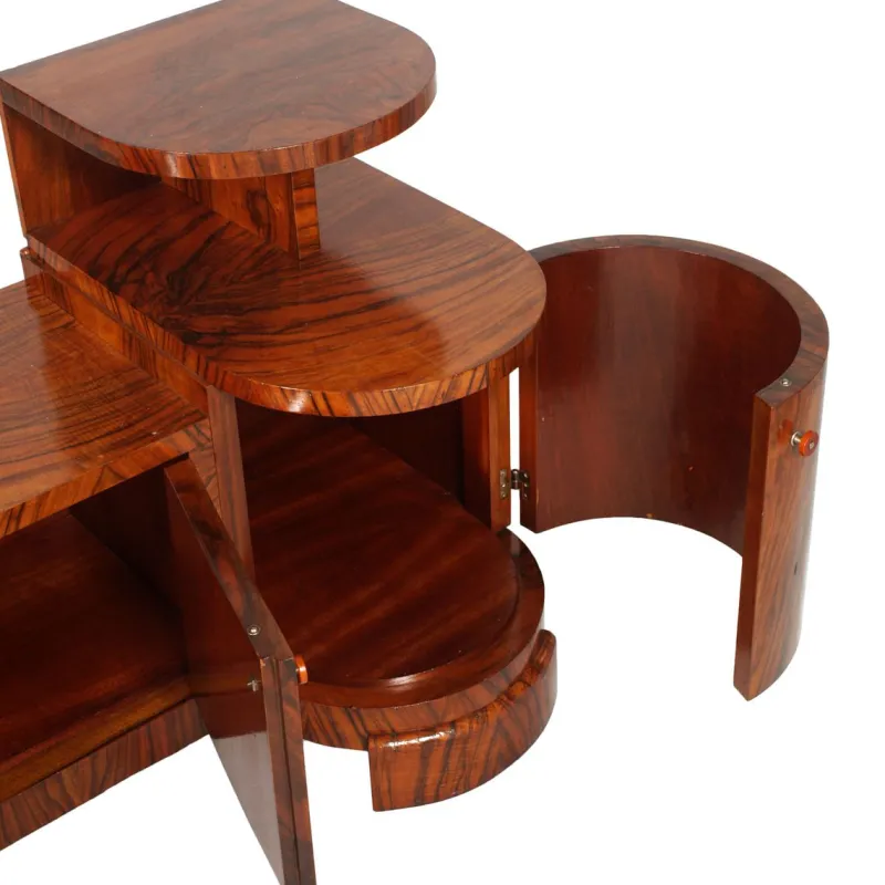 Pamono Art Deco Burl Walnut Sculptural Entry Cabinet by Osvaldo Borsani, 1930s> Dressing Tables