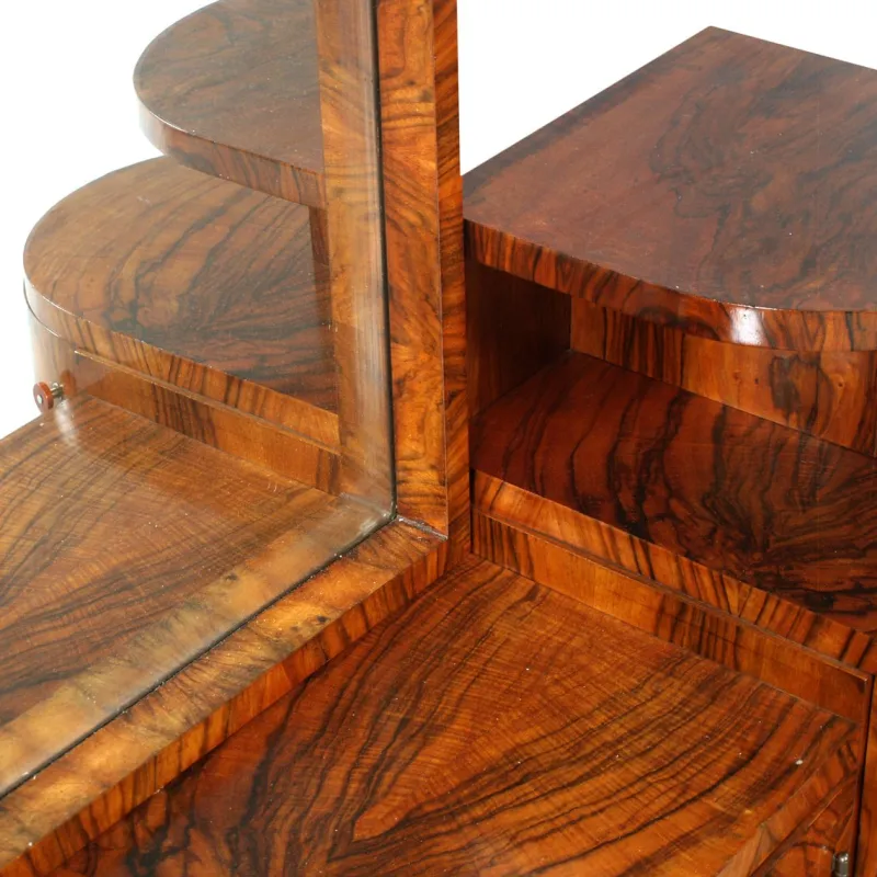 Pamono Art Deco Burl Walnut Sculptural Entry Cabinet by Osvaldo Borsani, 1930s> Dressing Tables