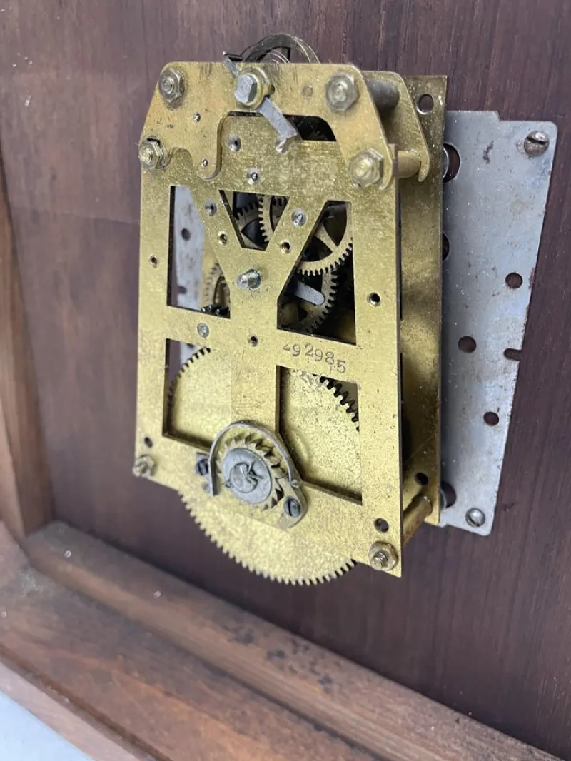 Pamono Art Deco Burl Walnut Vedette Wall Clock, 1930s> Clocks