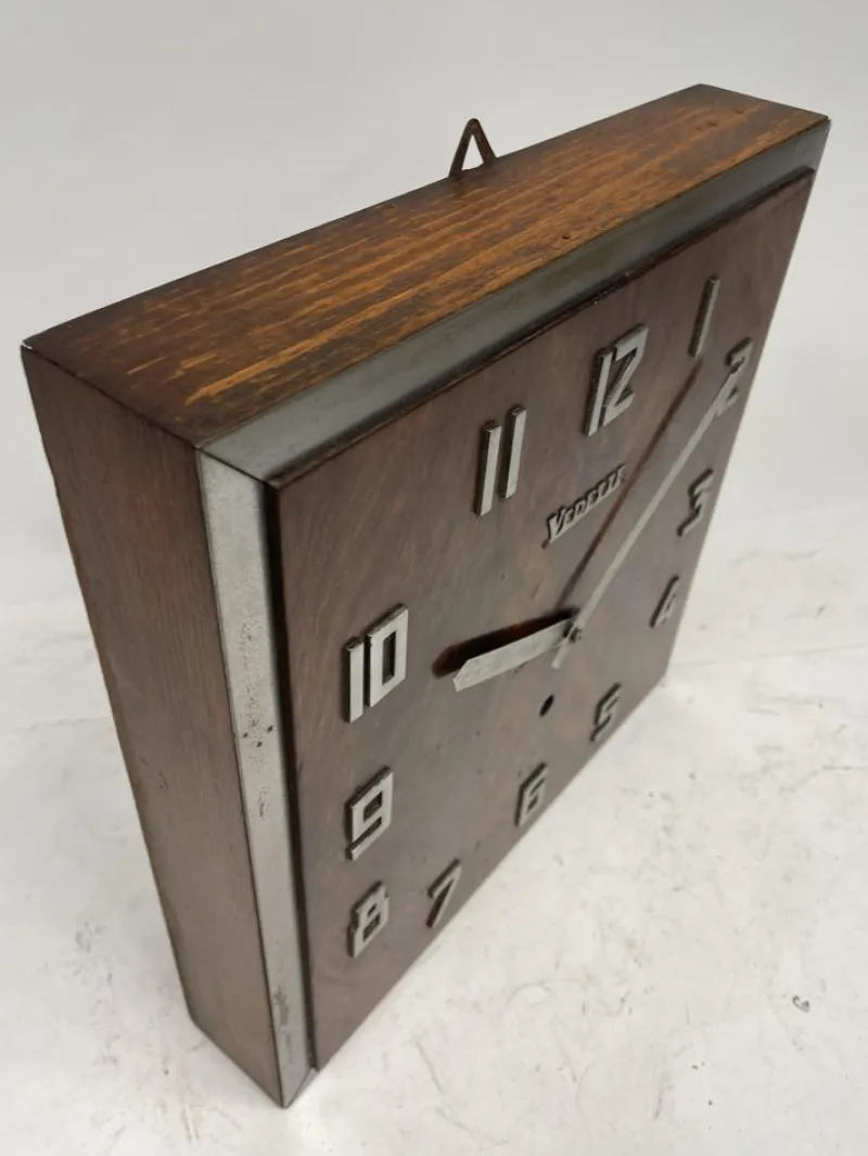 Pamono Art Deco Burl Walnut Vedette Wall Clock, 1930s> Clocks
