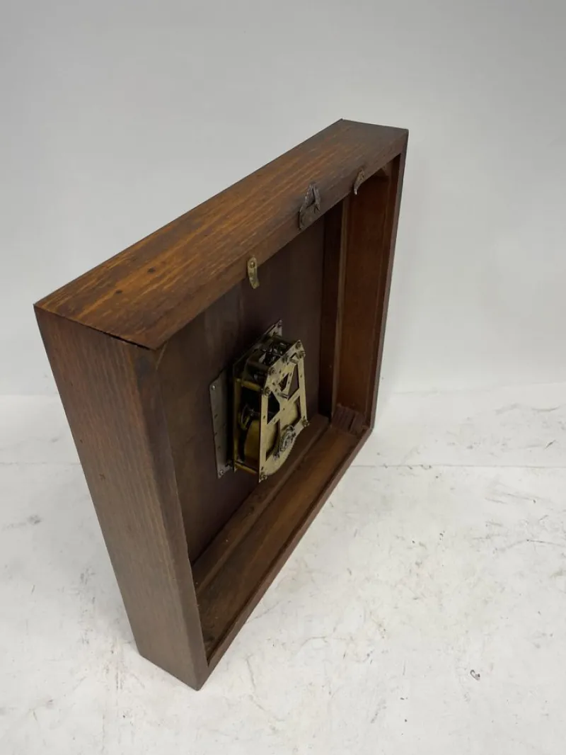Pamono Art Deco Burl Walnut Vedette Wall Clock, 1930s> Clocks