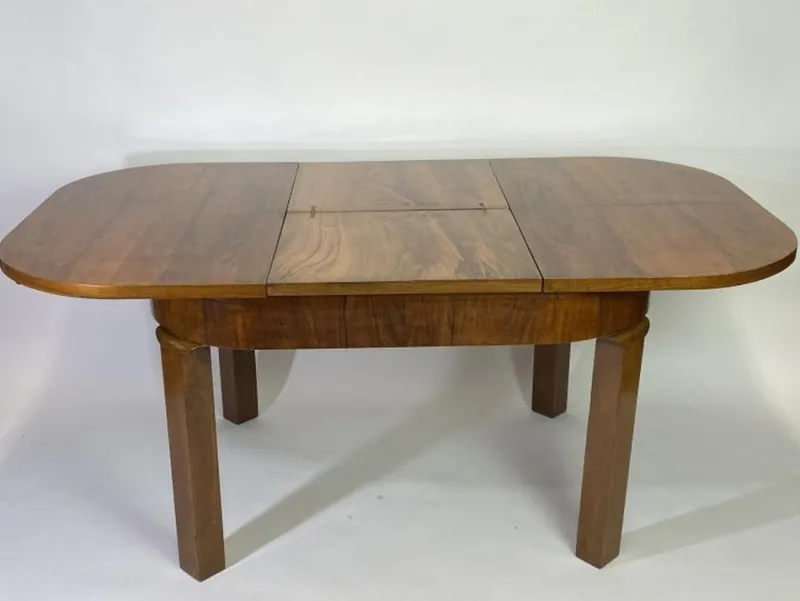 Pamono Art Deco Burr Walnut Dining Table, 1930s> Dining Tables & Sets