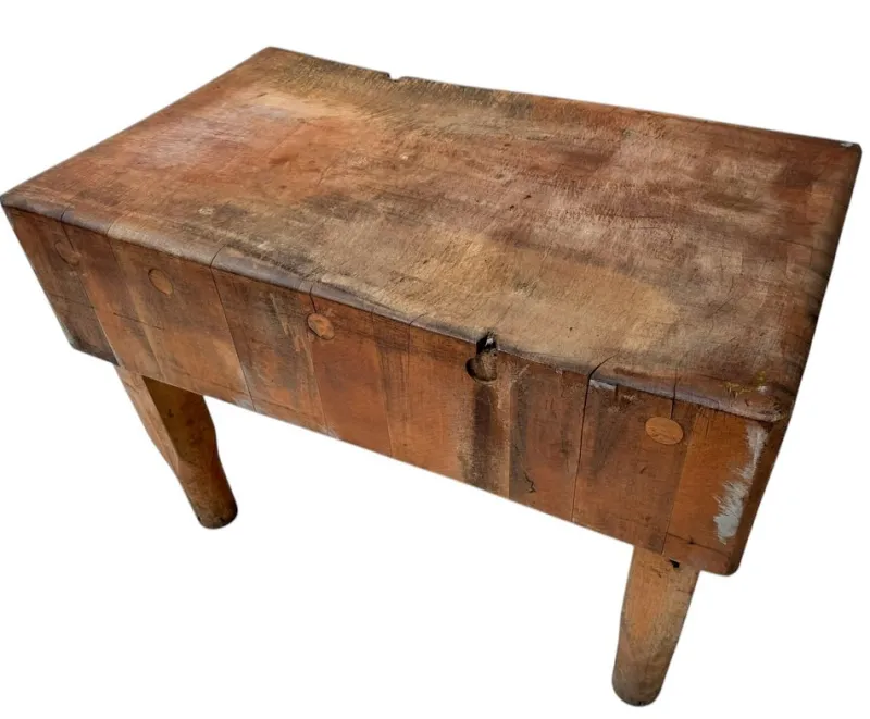 Pamono Art Deco Butcher's Block Table, 1970s> Worktables & Workbenches
