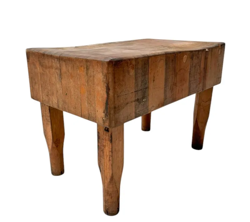 Pamono Art Deco Butcher's Block Table, 1970s> Worktables & Workbenches