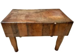 Pamono Art Deco Butcher's Block Table, 1970s><noscript><img width=