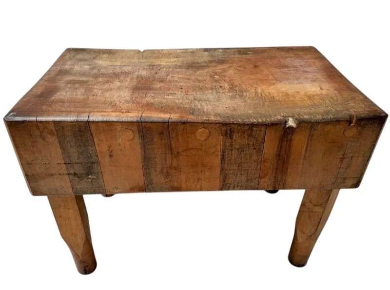 Pamono Art Deco Butcher's Block Table, 1970s> Worktables & Workbenches