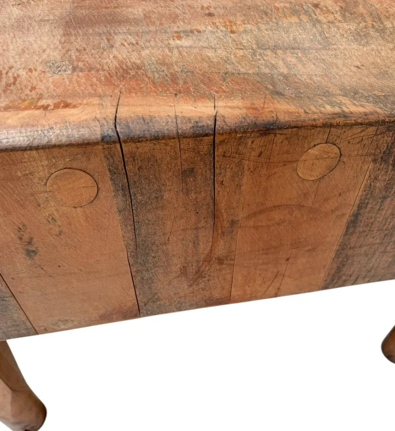 Pamono Art Deco Butcher's Block Table, 1970s> Worktables & Workbenches