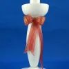 Best Pamono Art Deco Candelabra in Opaline Murano Glass with Bow by Napoleone Martinuzzi, Italy, 1930s