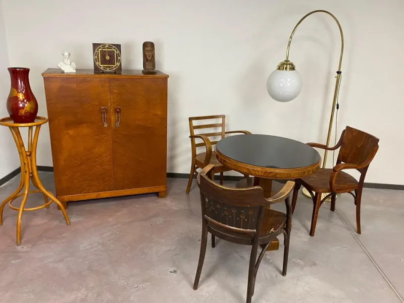 New Pamono Art Deco Card Table with Black Glass Top, 1930s