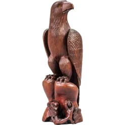 Hot Pamono Art Deco Carved Wooden Eagle Sculpture with Glass Eyes, 1960s