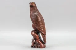 Hot Pamono Art Deco Carved Wooden Eagle Sculpture with Glass Eyes, 1960s