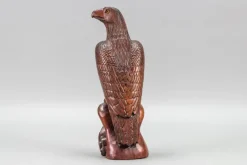 Hot Pamono Art Deco Carved Wooden Eagle Sculpture with Glass Eyes, 1960s