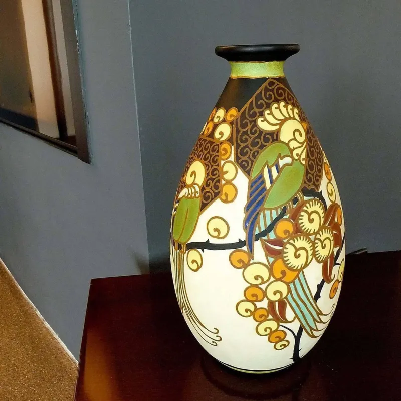 Pamono Art Deco Ceramic Vase from Boch Frères Keramis, 1926> Vases