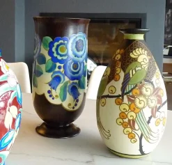 Pamono Art Deco Ceramic Vase from Boch Frères Keramis, 1926><noscript><img width=