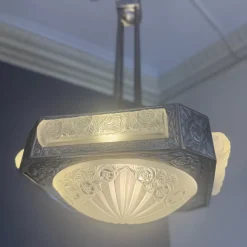 Pamono Art Deco Chandelier by Degué, 1930><noscript><img width=