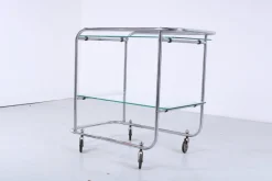 Clearance Pamono Art Deco Chrome and Glass Trolley Cart from Gispen, 1930s