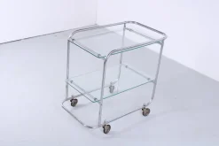 Clearance Pamono Art Deco Chrome and Glass Trolley Cart from Gispen, 1930s