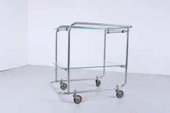 Clearance Pamono Art Deco Chrome and Glass Trolley Cart from Gispen, 1930s
