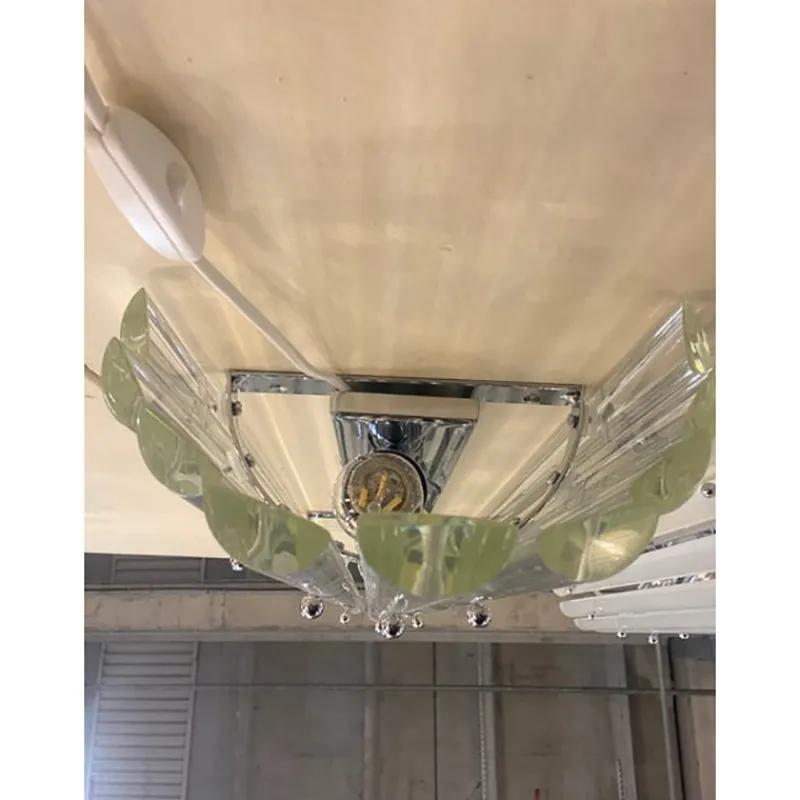 Pamono Art Deco Clear Bars Murano Glass Sconces