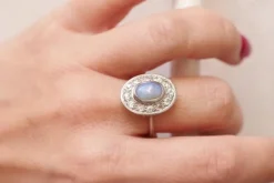 Pamono Art Deco Cluster Opal Ring> Rings