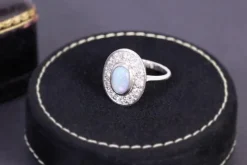 Pamono Art Deco Cluster Opal Ring><noscript><img width=