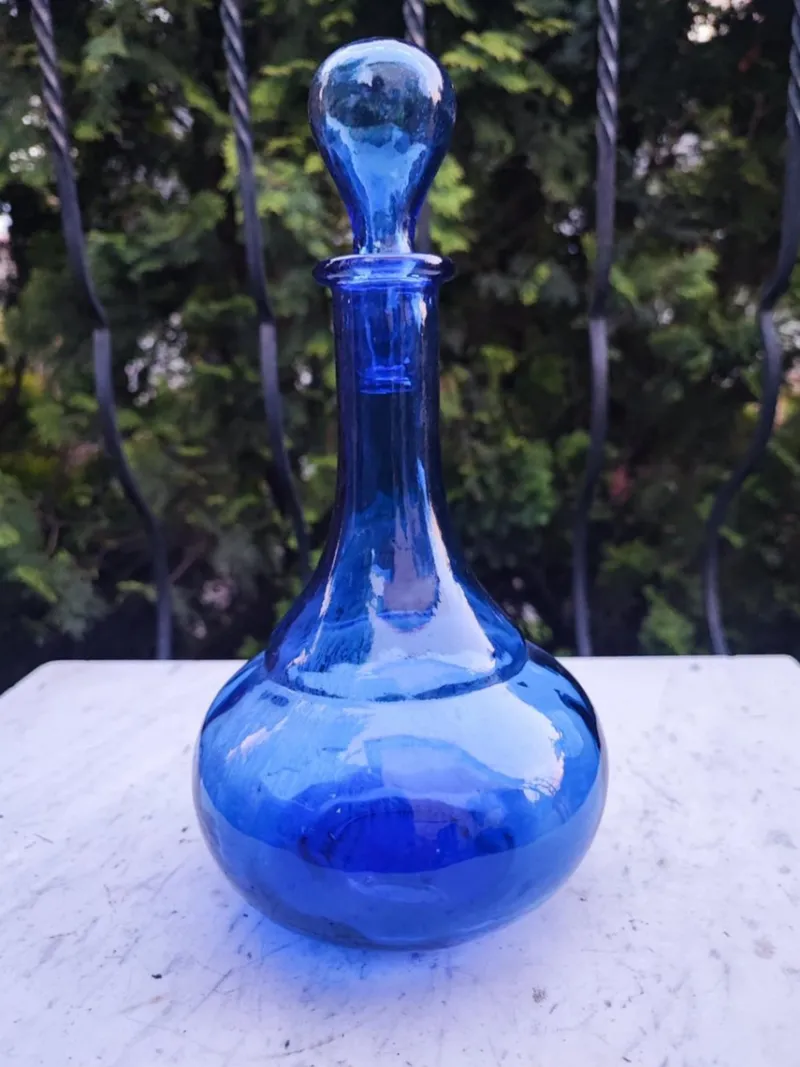 Outlet Pamono Art Deco Cobalt Blue Glass Carafe, 1940s