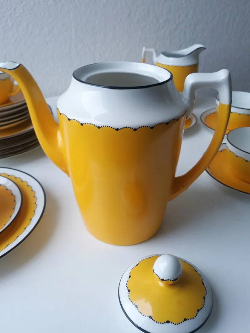 Pamono Art Deco Coffee Service in Porcelain from Suisse Langenthal, Switzerland, 1930s, Set of 22> Coffee & Tea Service