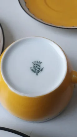 Pamono Art Deco Coffee Service in Porcelain from Suisse Langenthal, Switzerland, 1930s, Set of 22><noscript><img width=