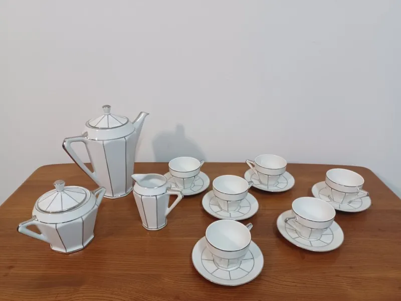 Hot Pamono Art Deco Coffee Service, 1930s, Set of 9