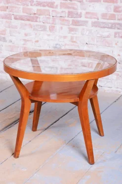 New Pamono Art Deco Coffee Table in Oak by Koželka and Kropáček, 1940s
