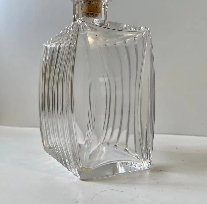 Clearance Pamono Art Deco Danish Crystal Cushion Shaped Decanter, 1930s