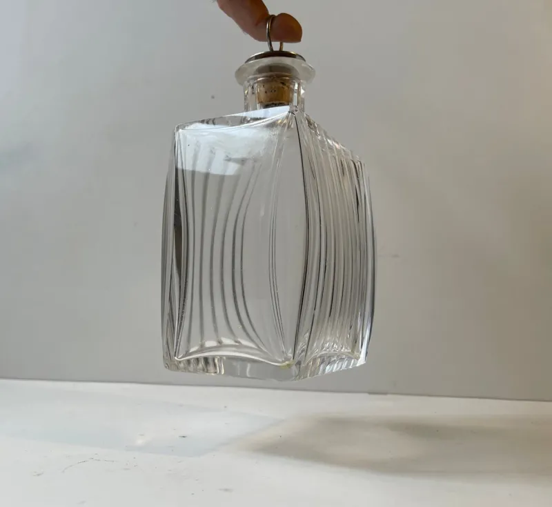 Clearance Pamono Art Deco Danish Crystal Cushion Shaped Decanter, 1930s
