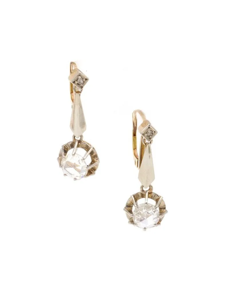 Pamono Art Deco Diamond Earrings, Set of 2> Rings