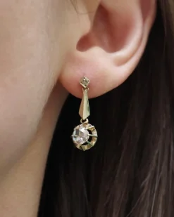 Pamono Art Deco Diamond Earrings, Set of 2> Rings