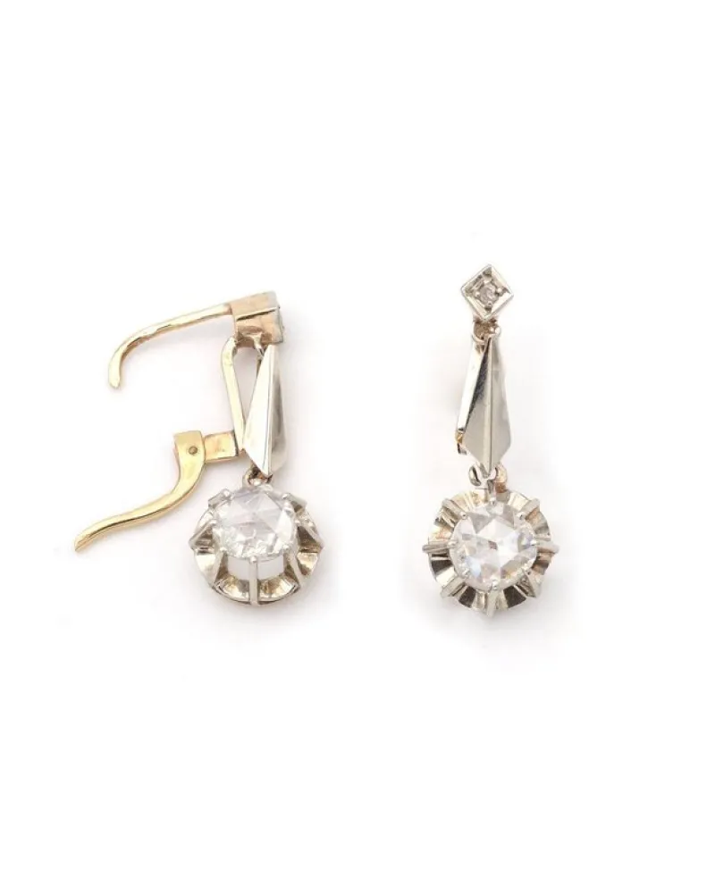 Pamono Art Deco Diamond Earrings, Set of 2> Rings
