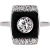 Hot Pamono Art Deco Diamond Onyx Platinum Ring, 1930s