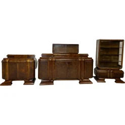 Pamono Art Deco Dining Room Set, 1930s, Set of 3> Living Room Sets