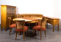 Hot Pamono Art Deco Dining Table and Chairs by Bruno Poul for Veb Werkstätten, 1935s, Set of 10
