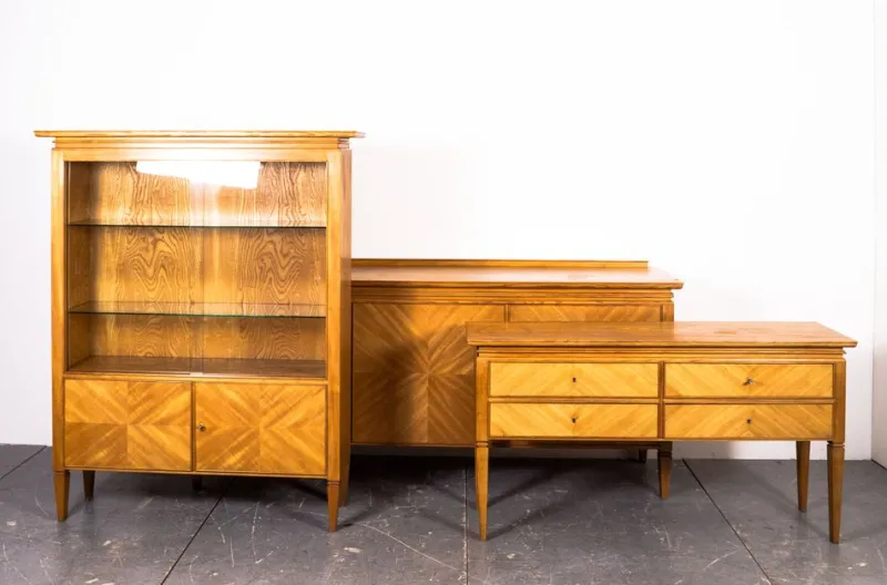 Hot Pamono Art Deco Dining Table and Chairs by Bruno Poul for Veb Werkstätten, 1935s, Set of 10