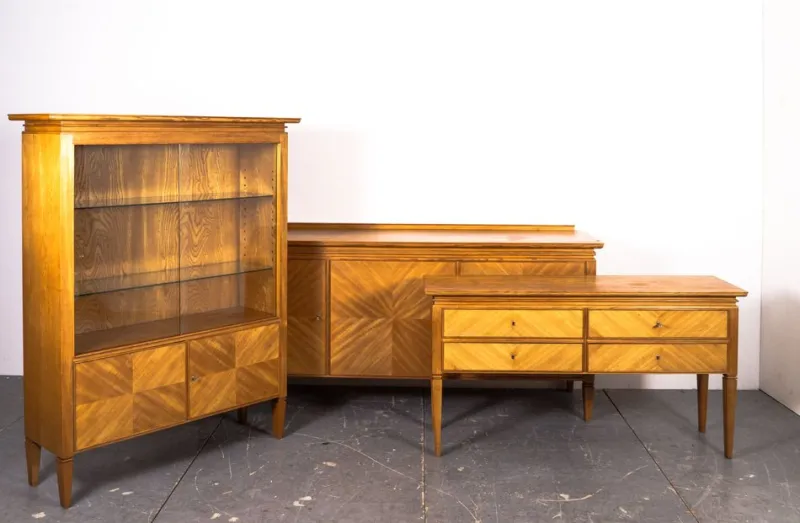 Hot Pamono Art Deco Dining Table and Chairs by Bruno Poul for Veb Werkstätten, 1935s, Set of 10
