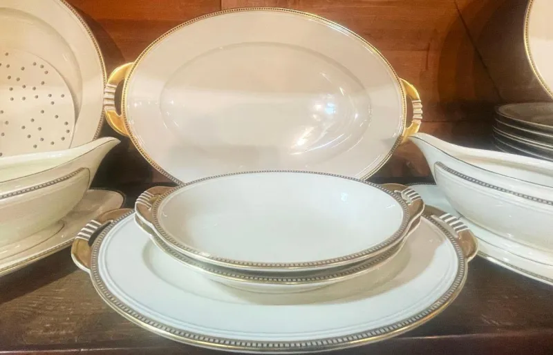 Pamono Art Deco Dinner Service by Sorau Carstens, 1920> Dinner Plates & Bowls